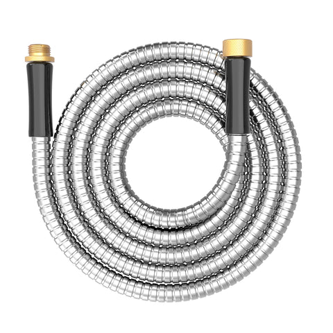 BlueGarden short metal hose 6ft connector showing durable stainless steel design for longevity.