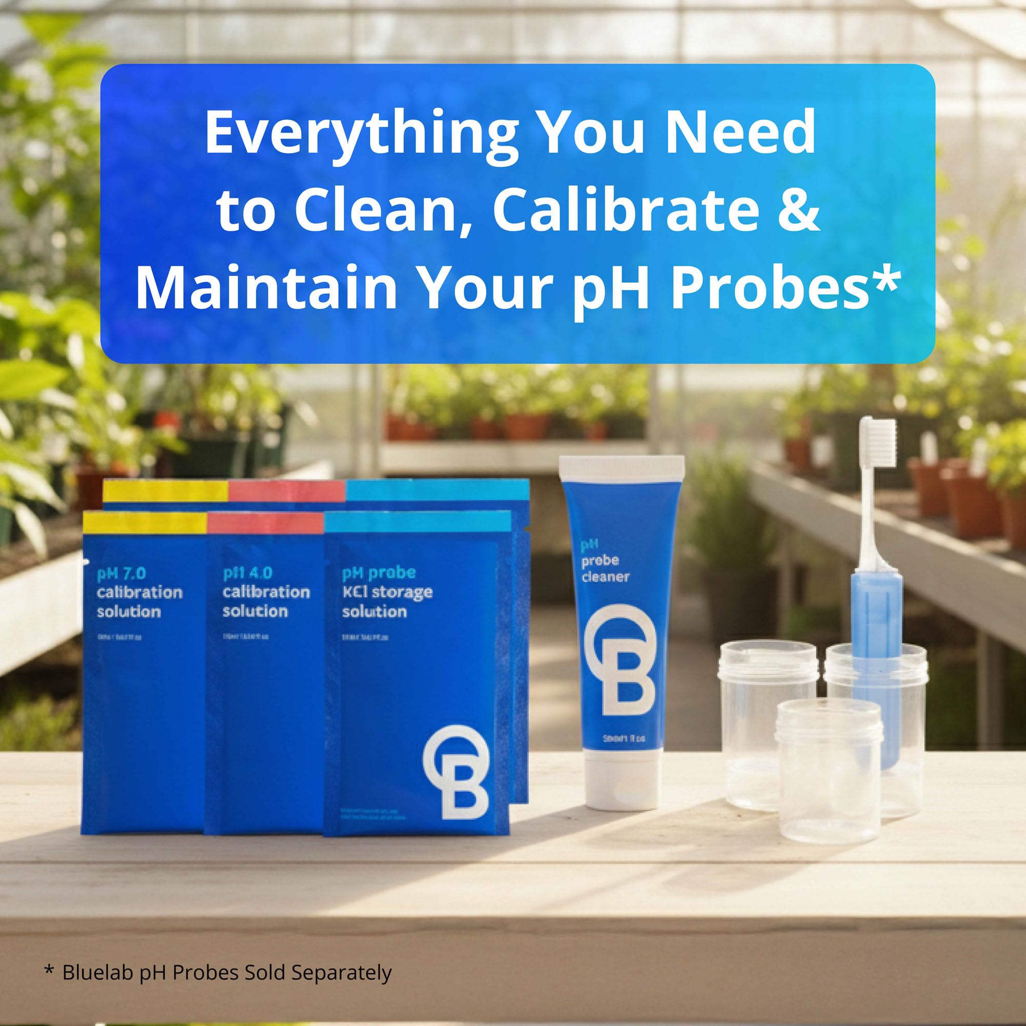 Calibration solution sachets for quick, accurate pH reference checks