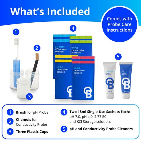 Bluelab CAREKITPHCON cleaning tools pack with cups and chamois for upkeep