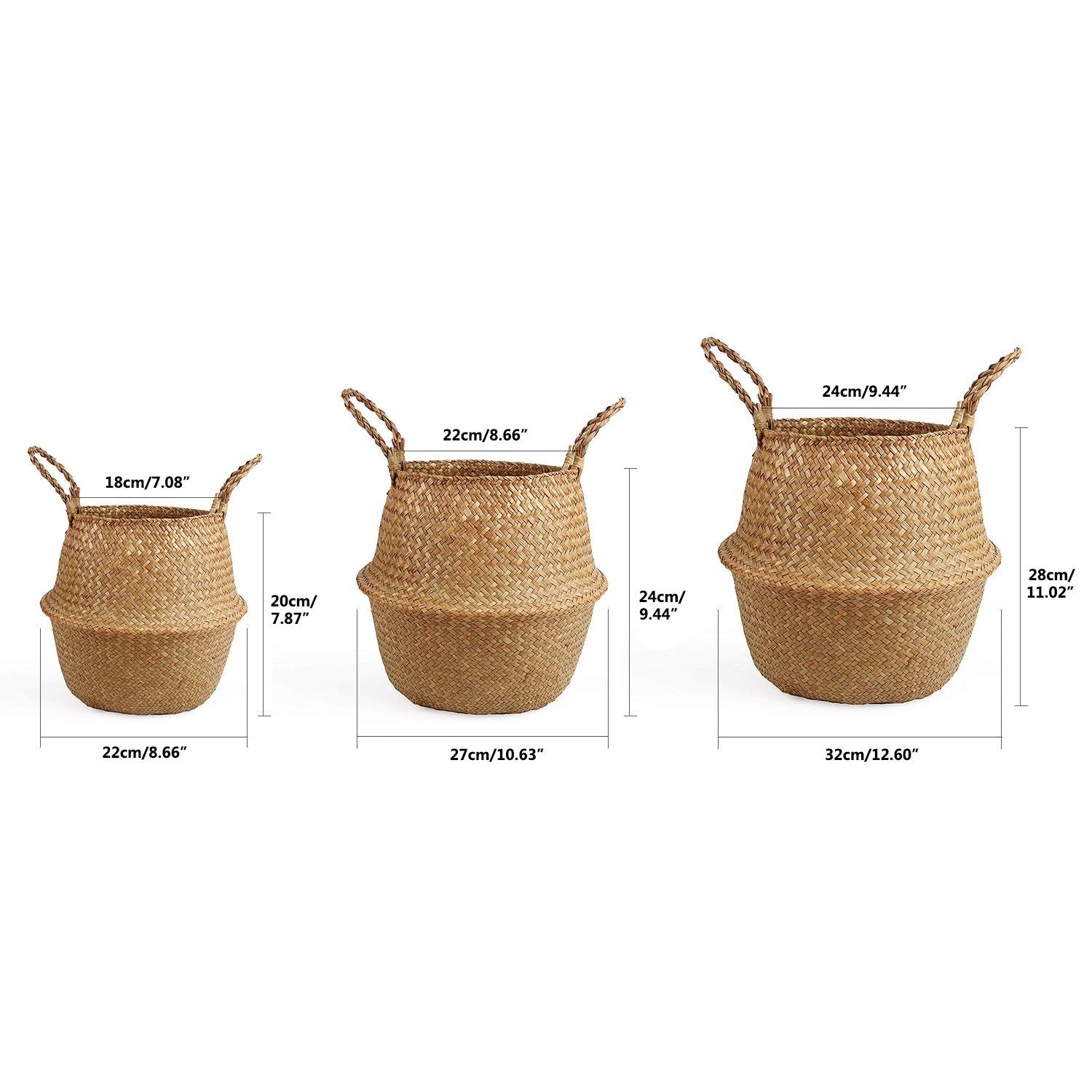 BlueMake Seagrass Belly Basket open-top display enables easy access.