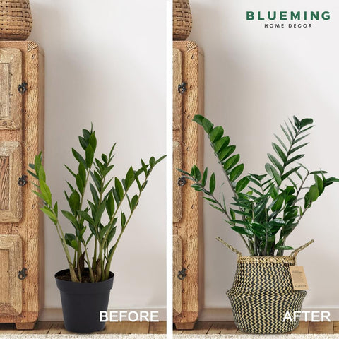 Blueming Home collapsible basket folds flat when not in use.