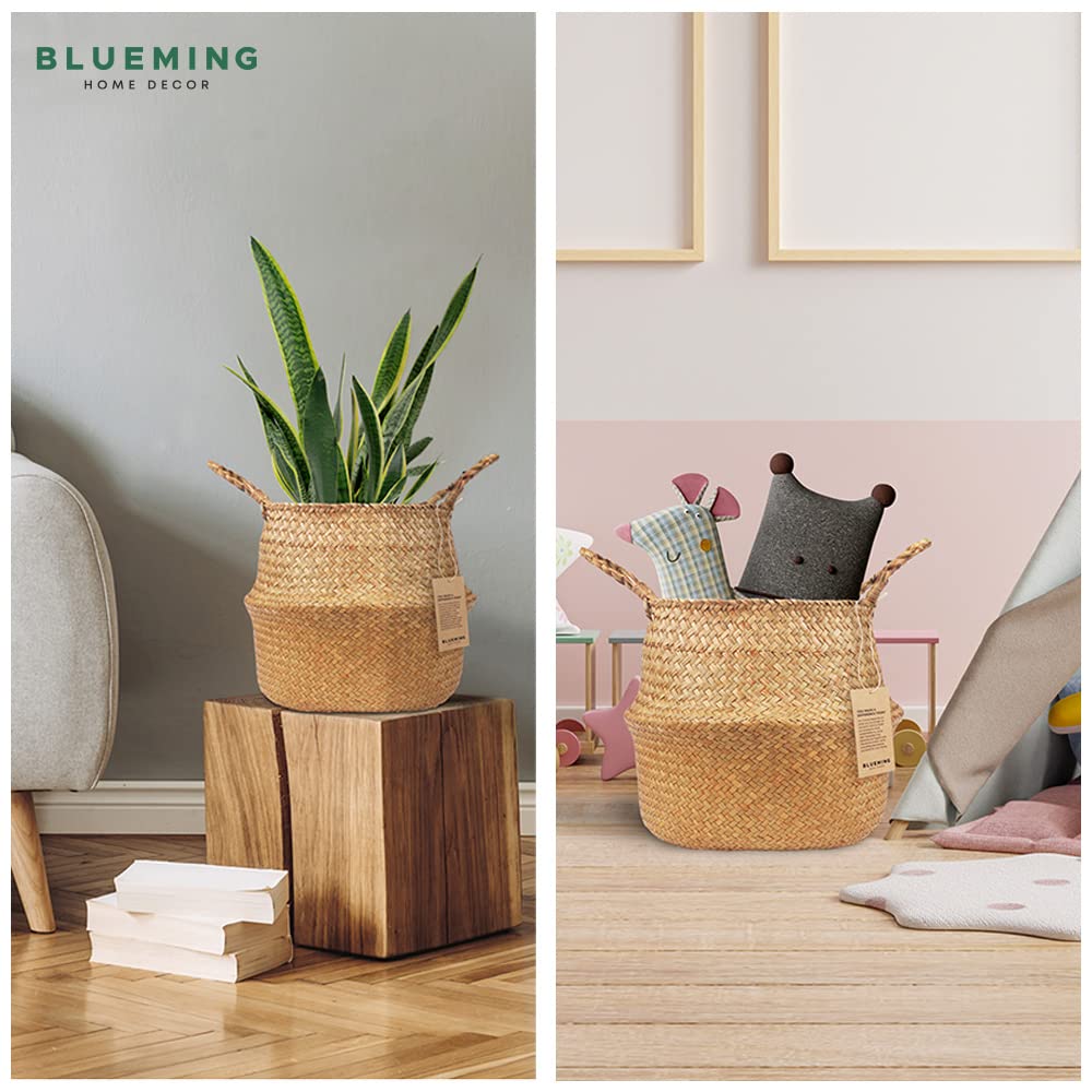 Blueming Home Decor seagrass material offers eco-friendly natural charm for living spaces.
