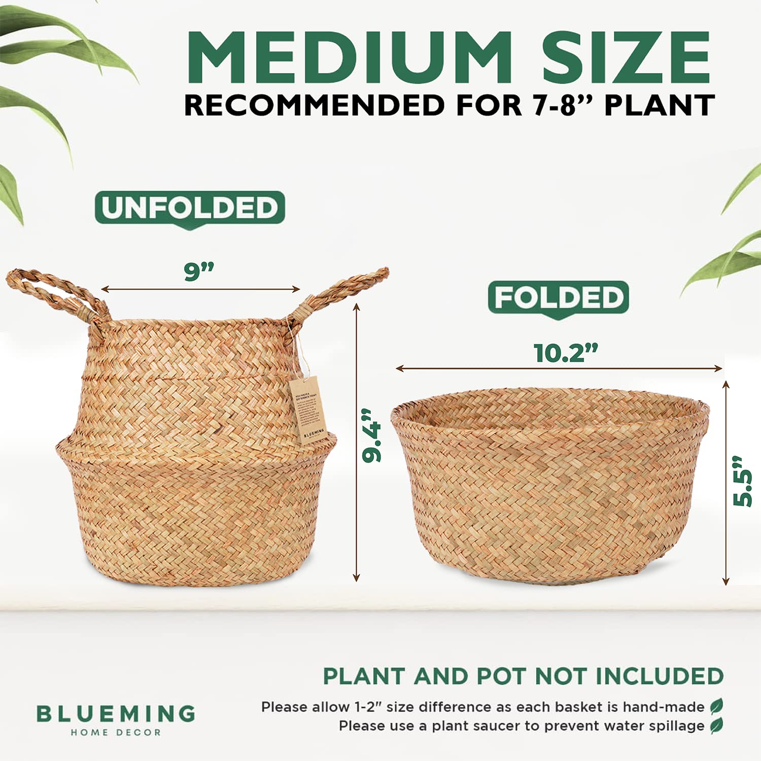 Blueming Olive Tree Basket folds for versatile storage and display options.