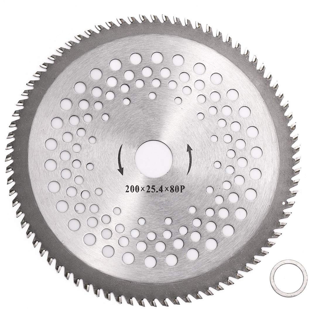 BlueNatHxRPR 80-teeth carbide blade for efficient weed cutting.