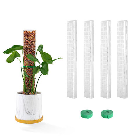 Bluepro 15-inch moss pole 4-pack supports climbing plants for upright growth.