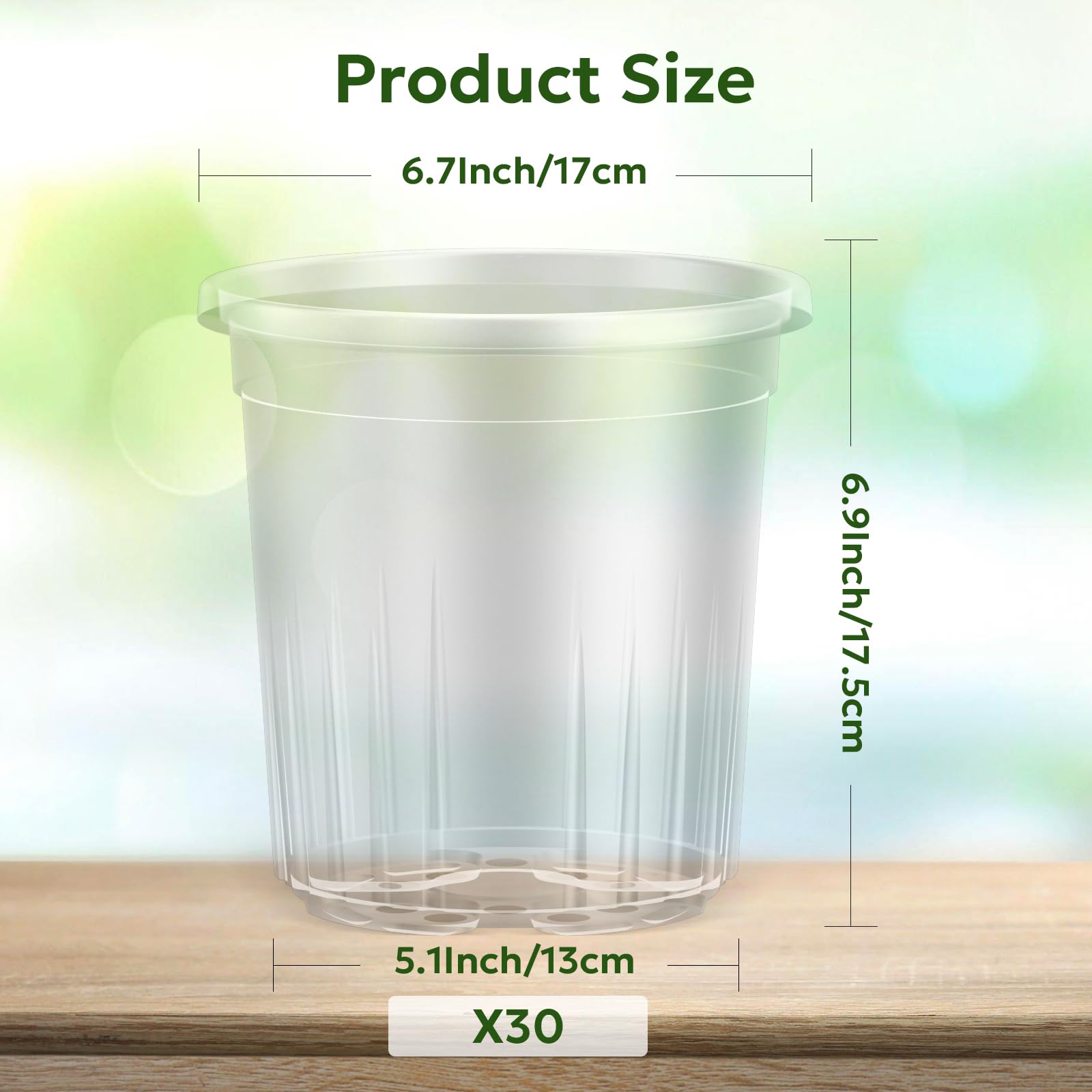 Bluepro 7-inch transparent plant pot with clear walls for root visibility.