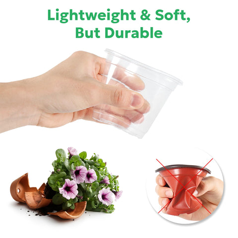 Bluepro durable pots with sturdy edges are easy to handle during transplanting.
