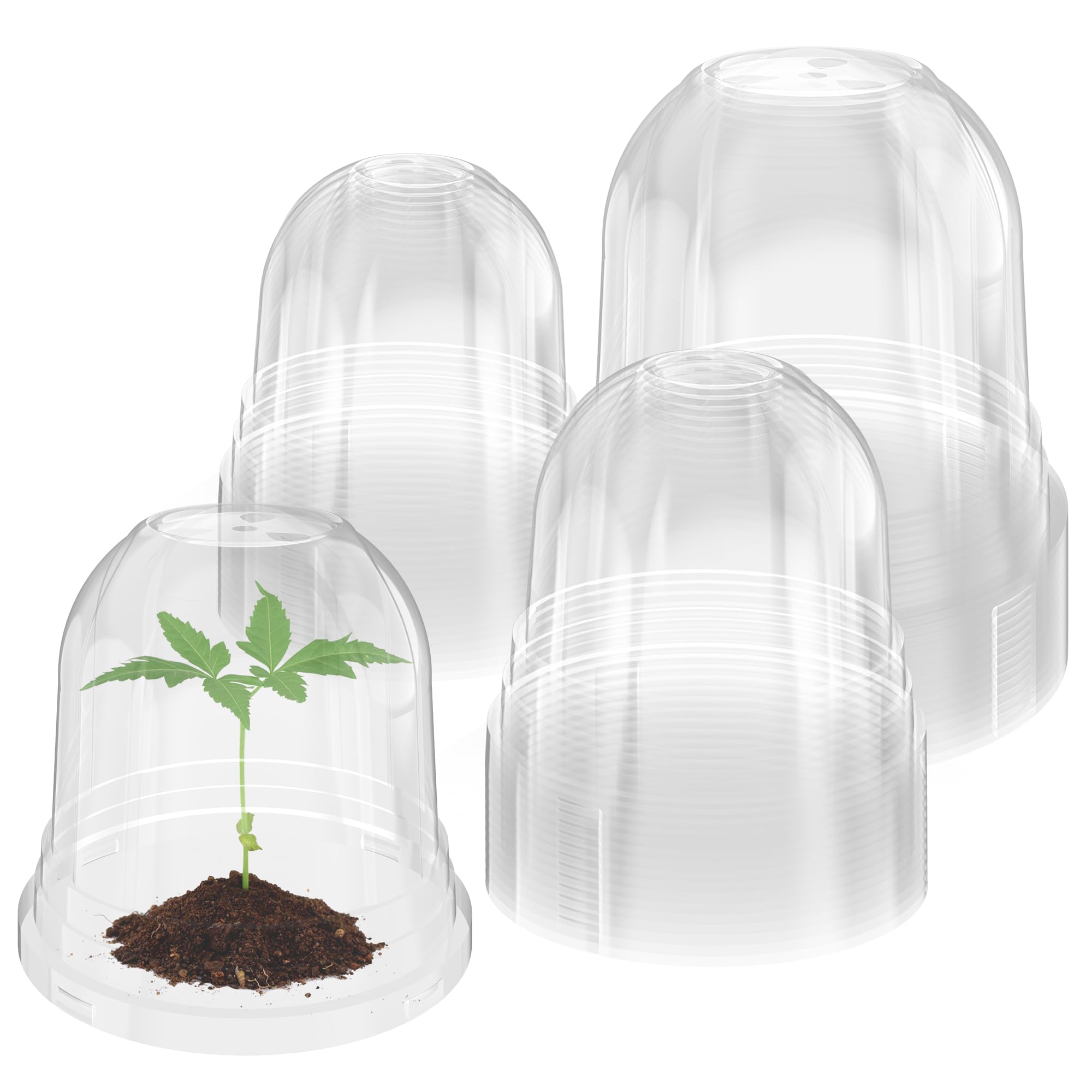 Bluepro humidity dome kit fits 3.5/4/5 inch pots for versatile seed starting.