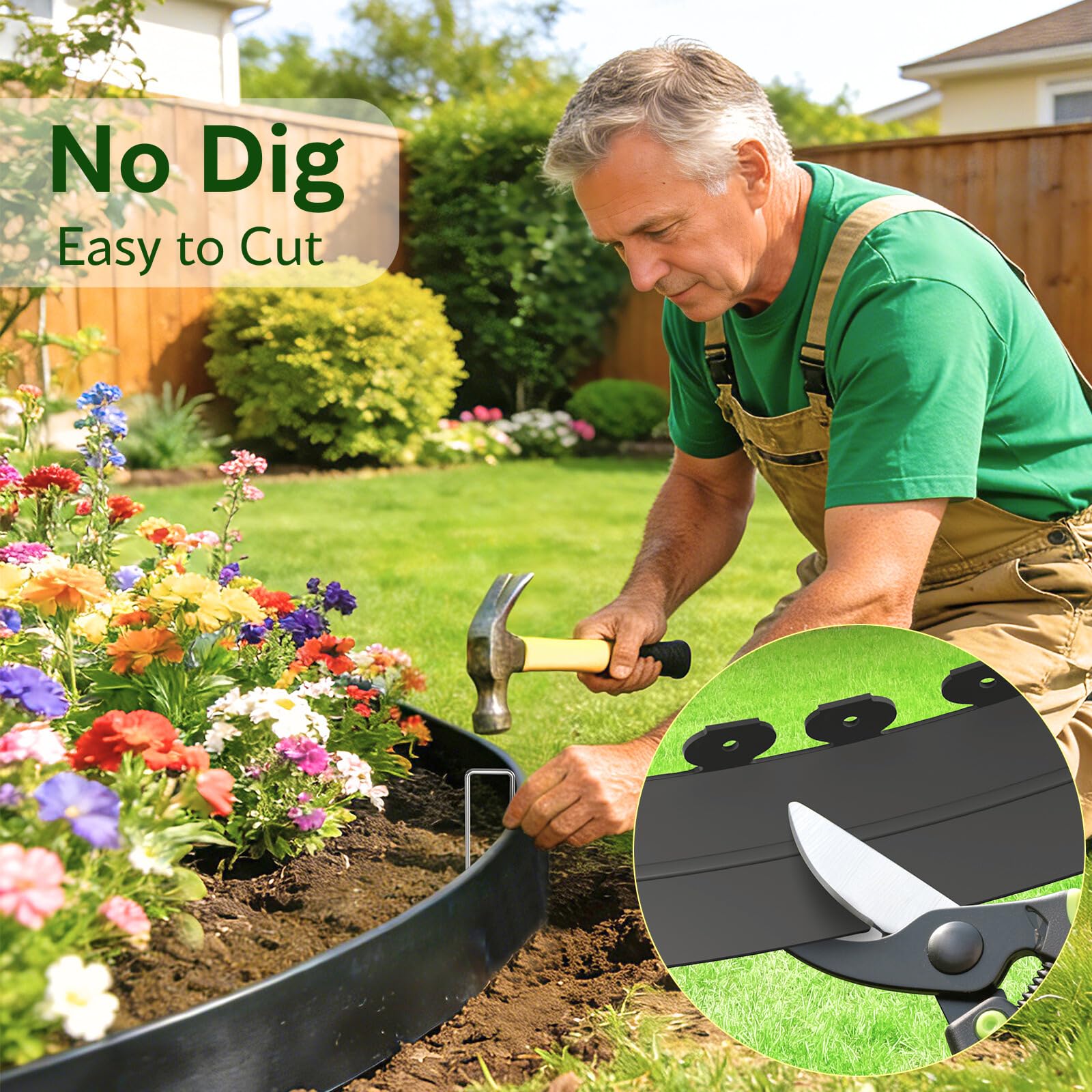 DIY-friendly Bluepro edging requires no digging for fast lawn borders.
