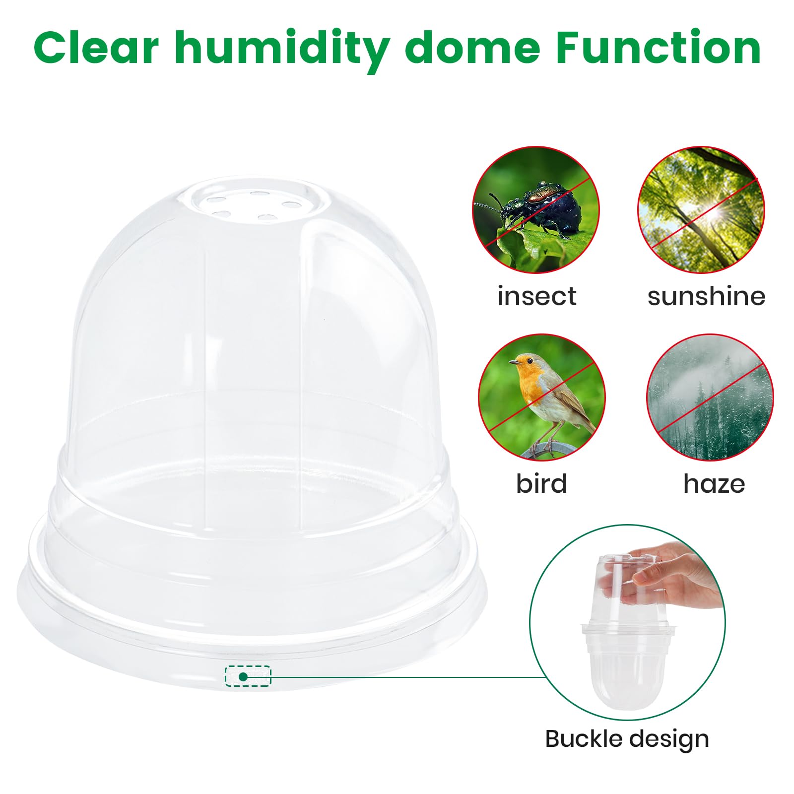 Bluepro pots with vented domes optimize airflow for healthier germination.