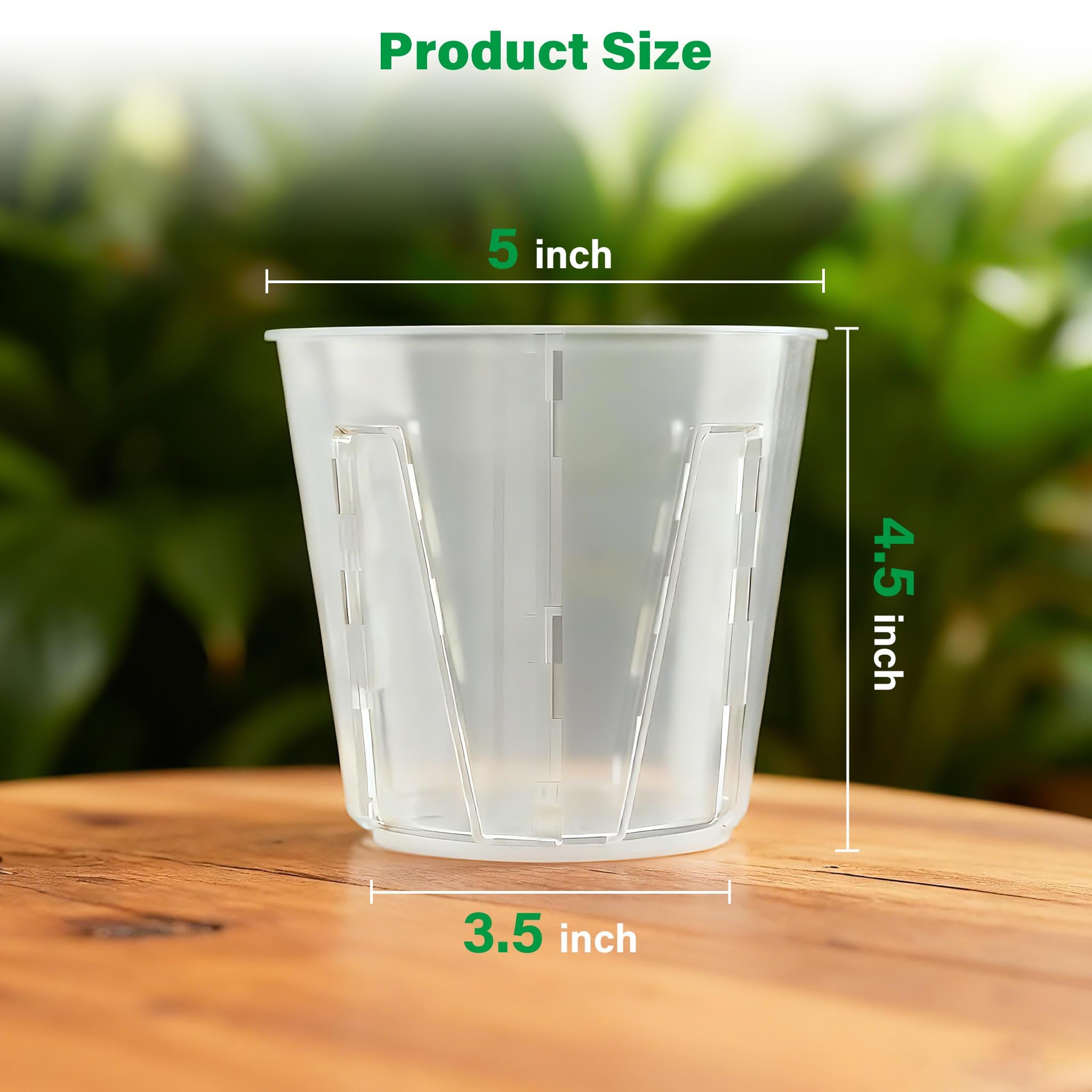 Bluepro side-open orchid pot 5inch detachable walls enabling gentle repotting.
