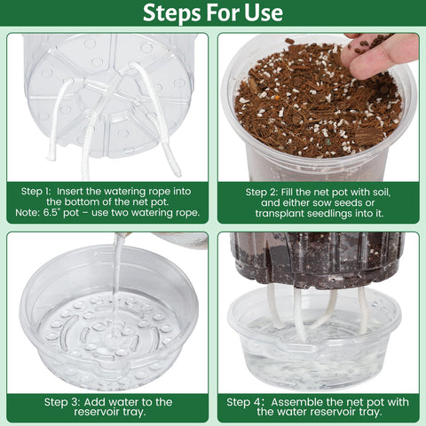 Bluepro transparent BPA-free pots allow quick soil moisture and root checks.