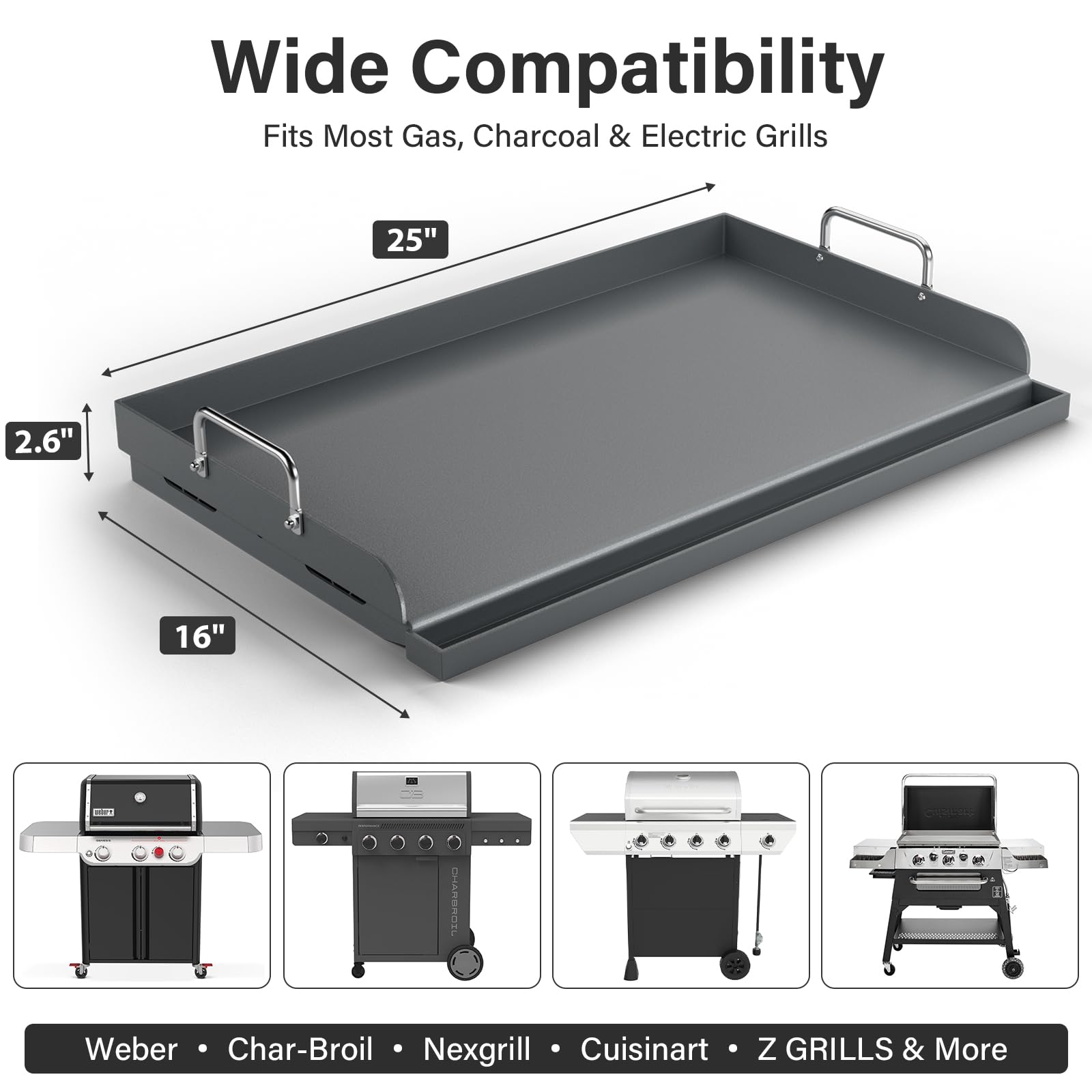 BLUES GRILL PARTS cast-iron 23lb surface retains heat for searing and steady cooking.
