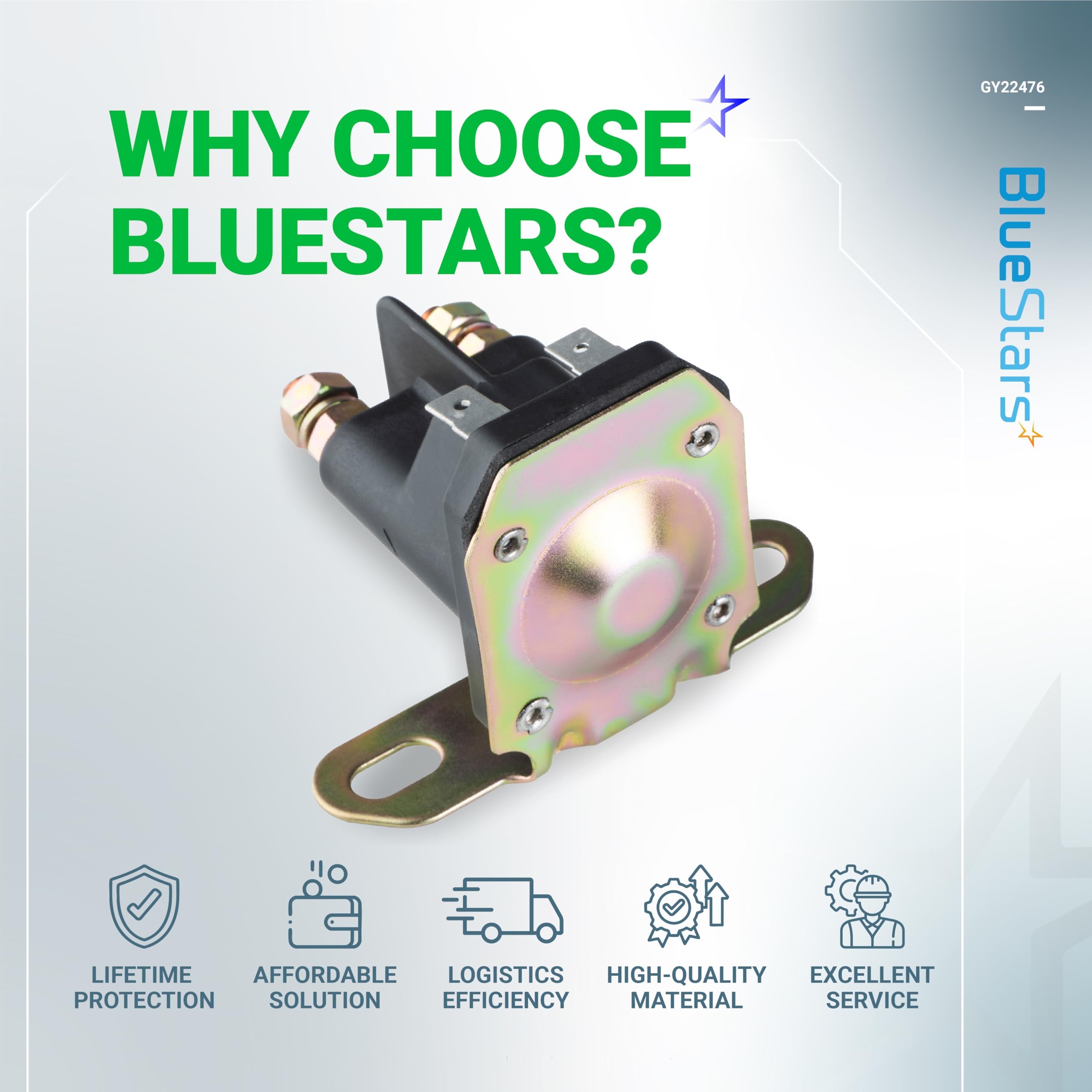 BlueStars 12V starter solenoid tested for consistent electrical response