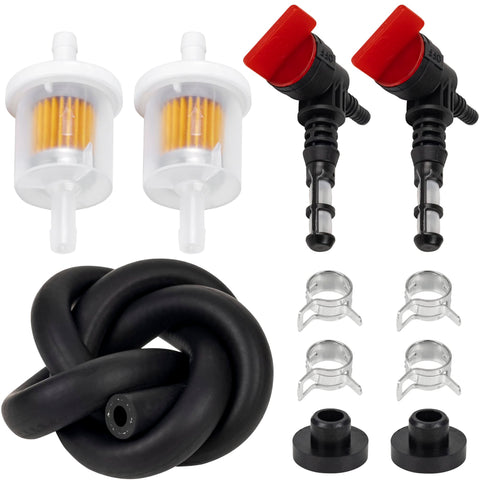 BlueStars 192980GS 90-degree valve with filter enables easy, safe fuel shut-off during maintenance.