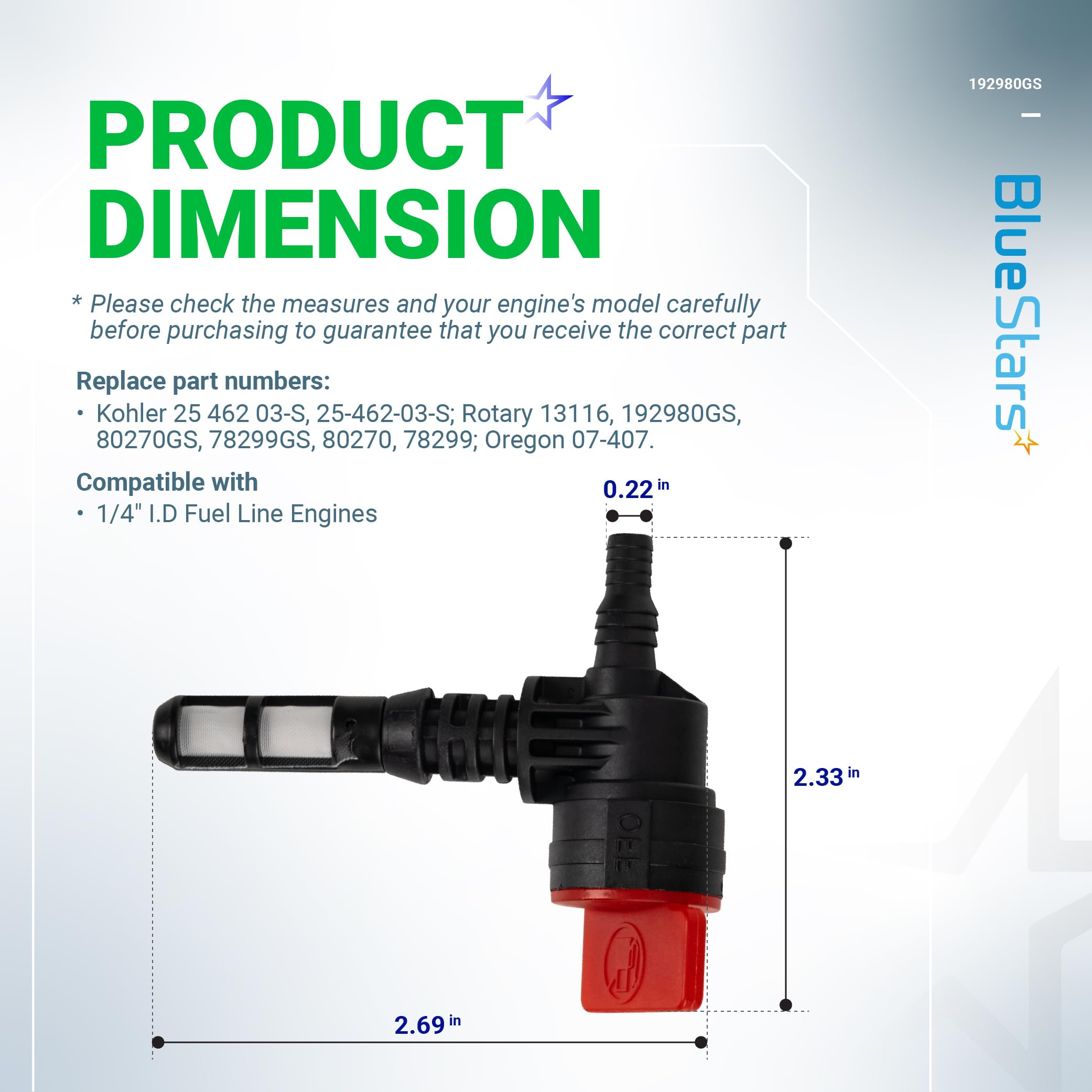 BlueStars 2ft fuel line offers reliable, flexible routing for portable generators.