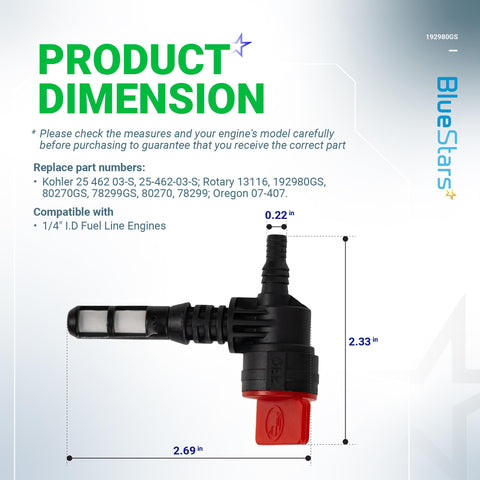 BlueStars 2ft fuel line offers reliable, flexible routing for portable generators.