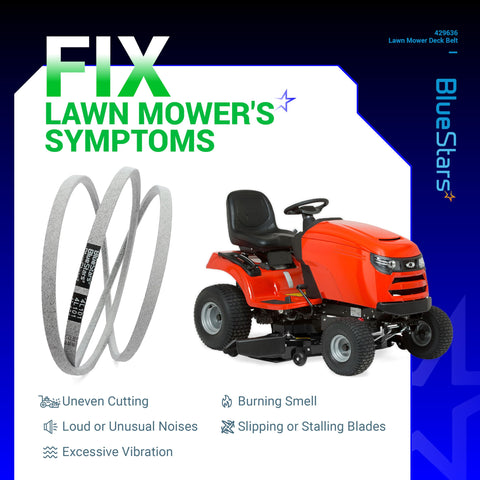 BlueStars 592855001 drive belt resists wear, extending service life during regular mowing