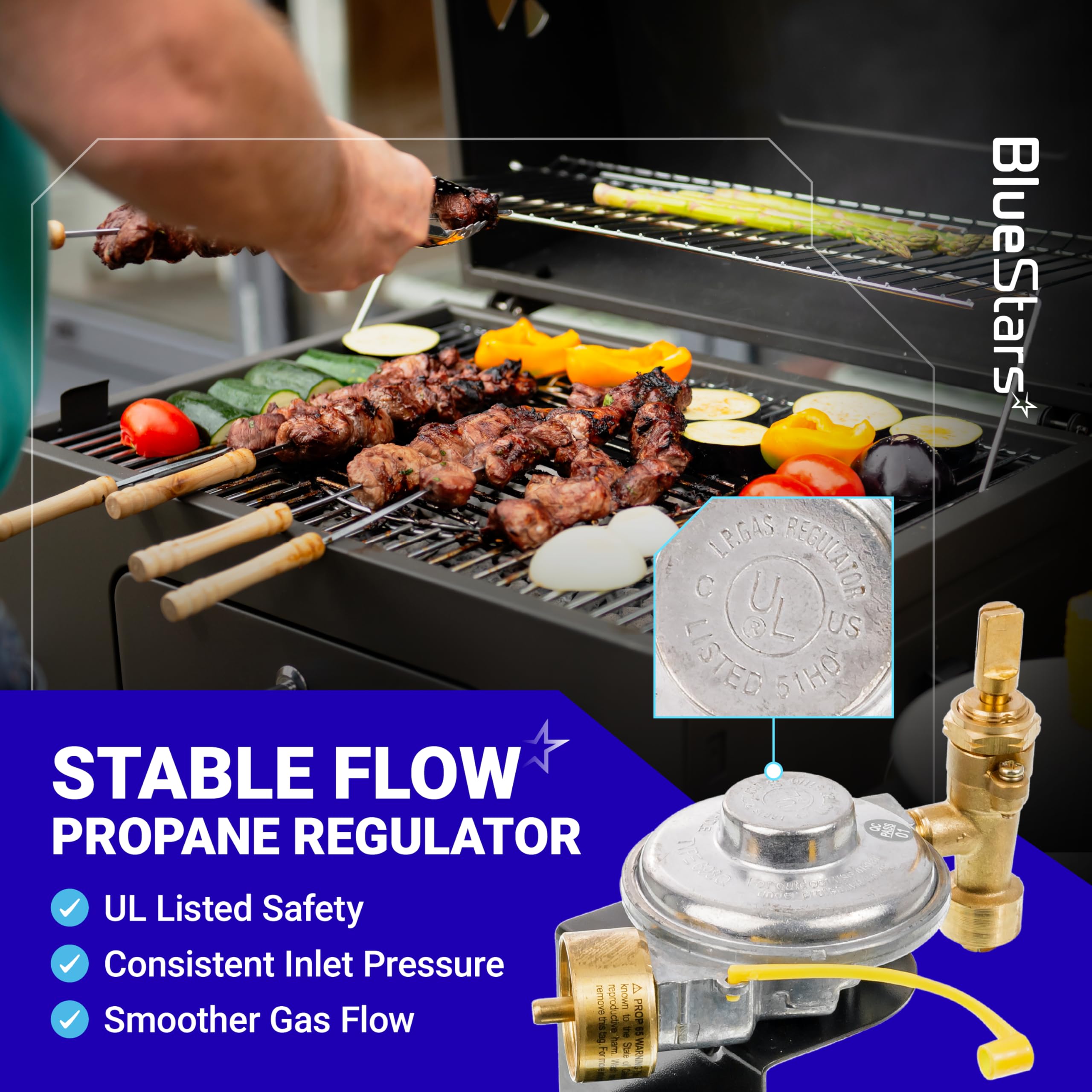 BlueStars regulator works with Weber Q1000 and Q1200 models from 2014 onward