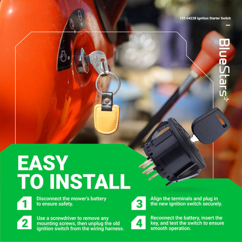 BlueStars model compatibility label illustrating broad mower support