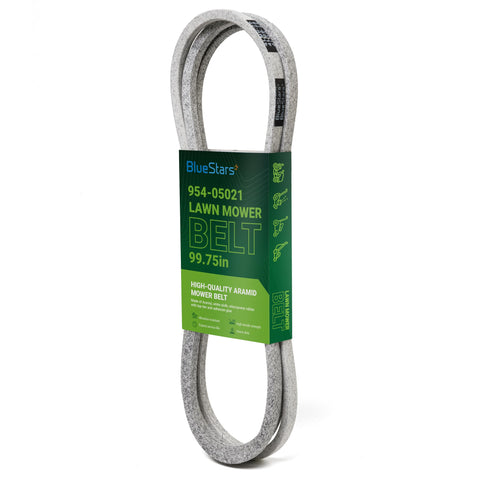 BlueStars 954-05021 deck belt close-up with aramid cord for durable mowing performance.