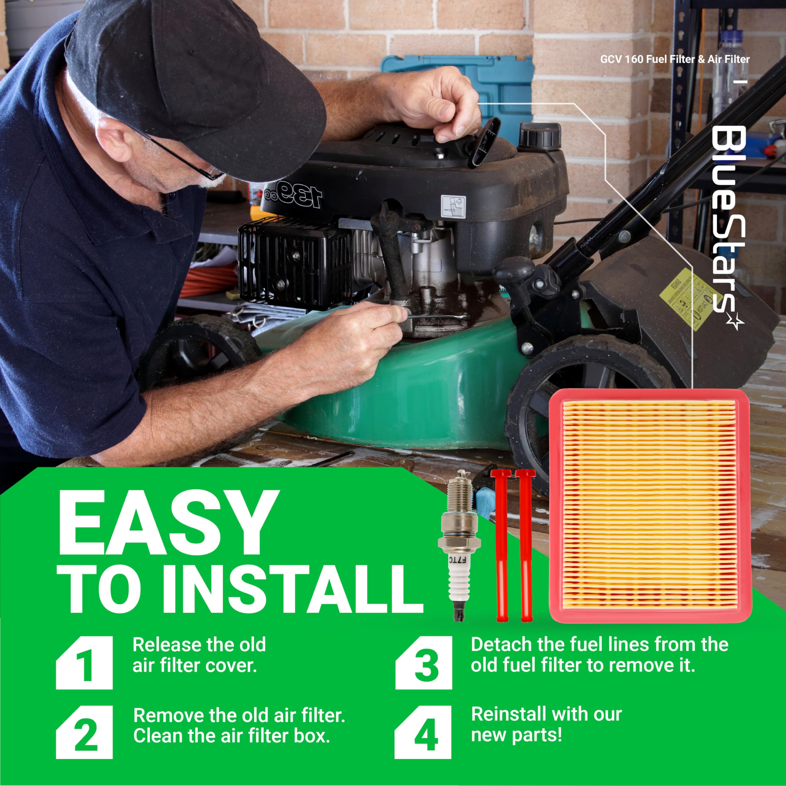 BlueStars ABS frame protects the air filter from wear.