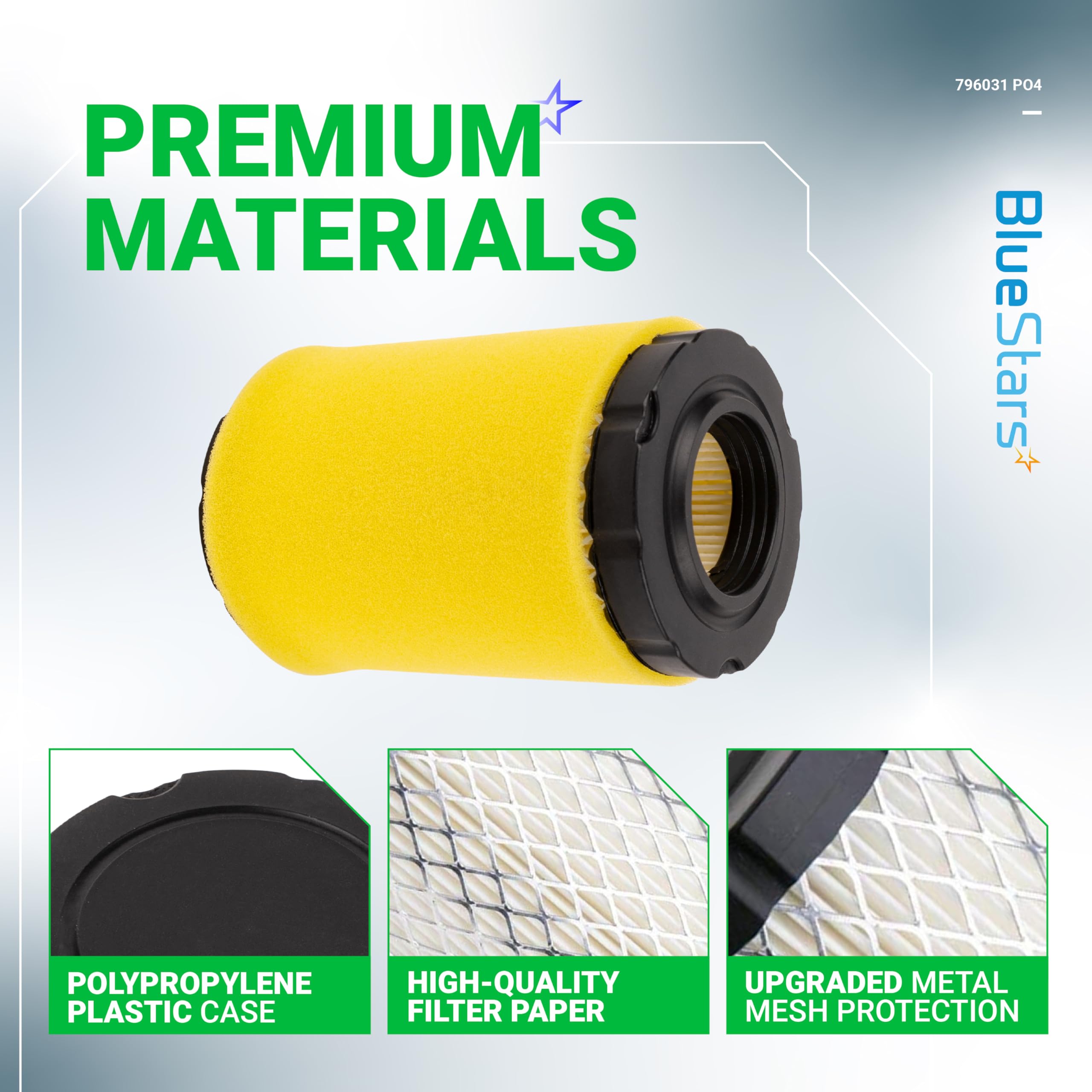 BlueStars air filter compatible with John Deere models for replacement