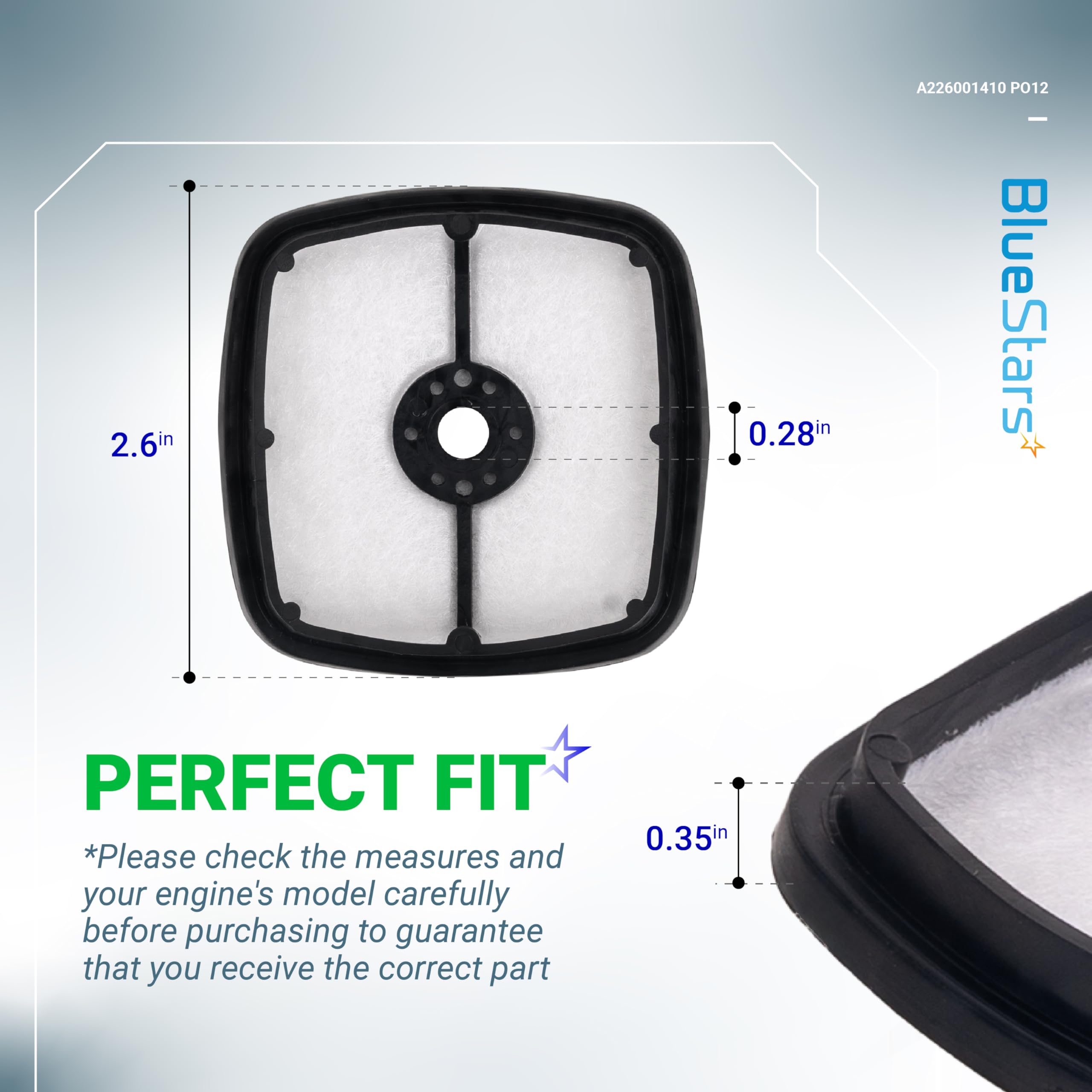 BlueStars air filter pack for Echo GT2000 series supports reliable operation