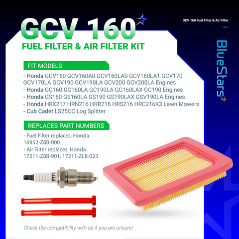 BlueStars air fuel filter kit offers convenient maintenance in a single pack.