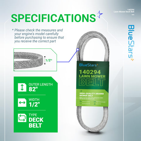 BlueStars 140294 belt packaging highlighting two-layer wrap and heat resistance