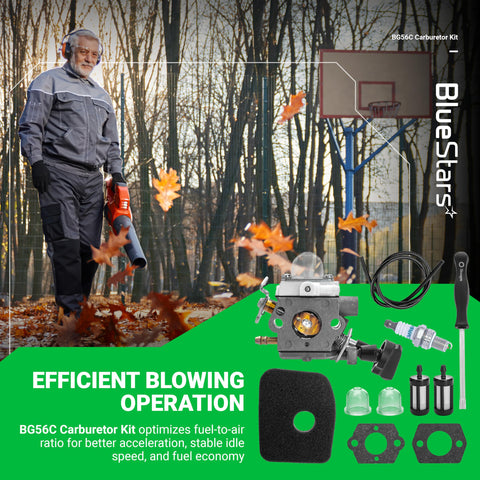 BlueStars gasket pair ensures reliable seals during vigorous blower use.