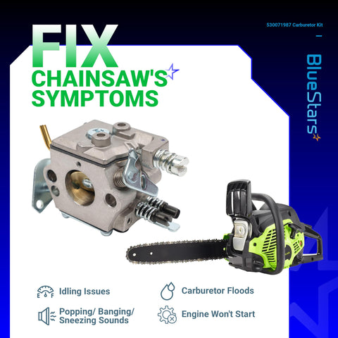 BlueStars carburetor installed on chainsaw shows immediate fit