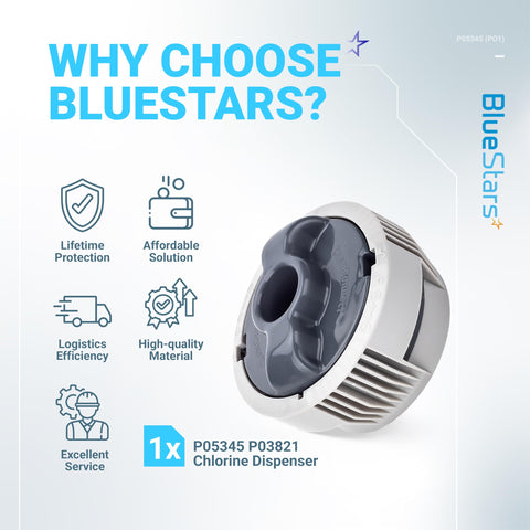 BlueStars chlorine dispenser in a pool setting showing versatile use