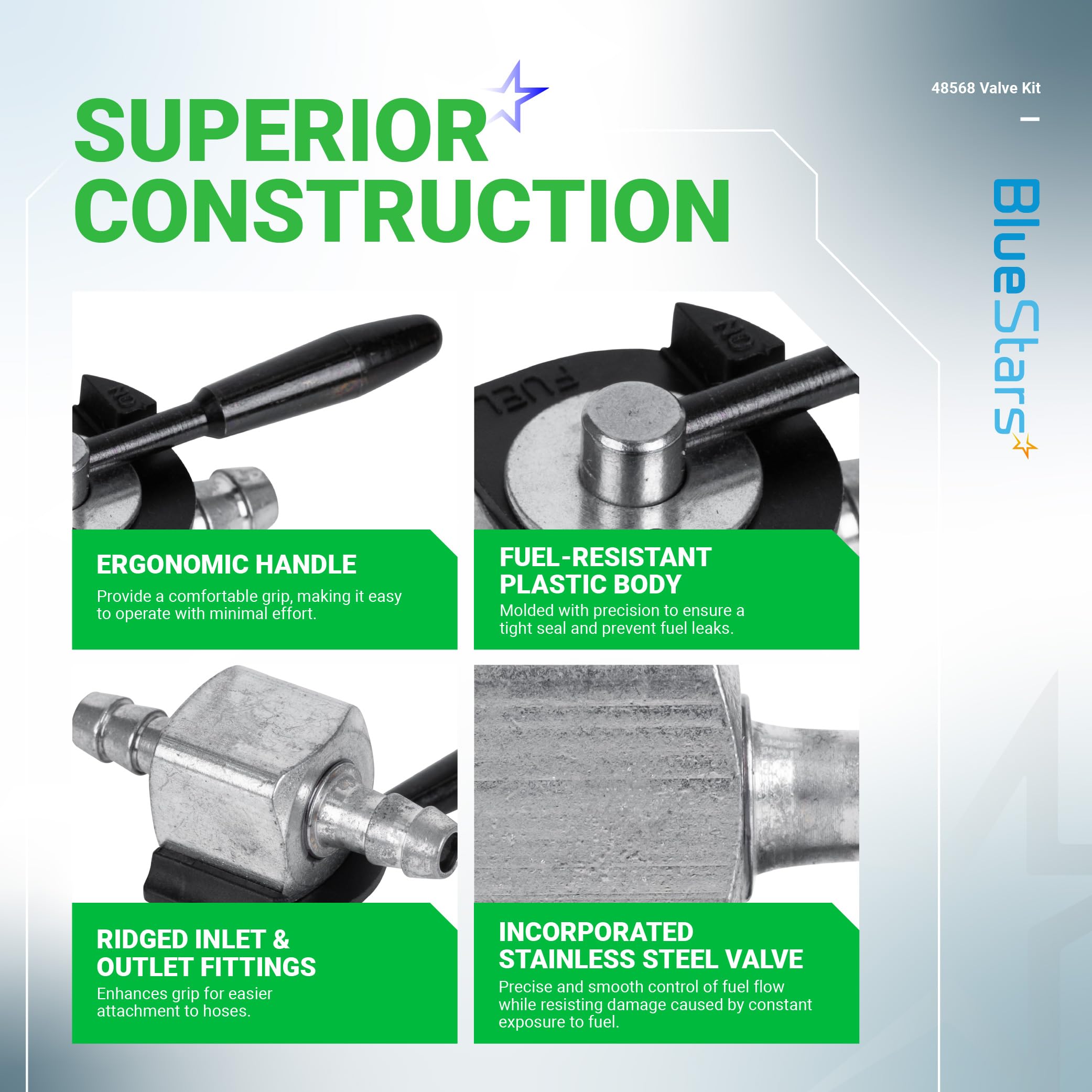 BlueStars clamps included image emphasizes secure installation to prevent leaks