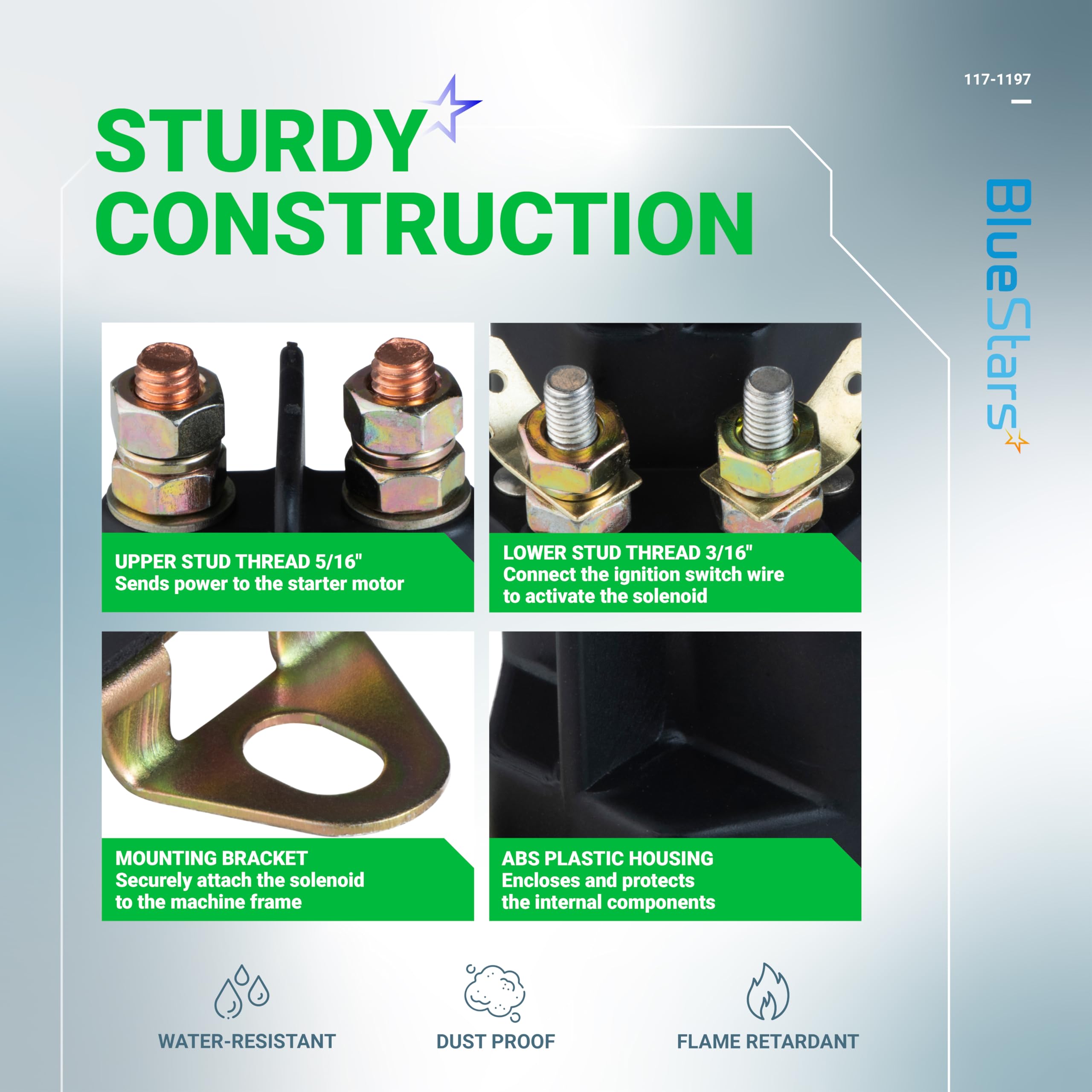 BlueStars compatibility labels image shows replacement parts for Exmark and Toro TimeCutter models