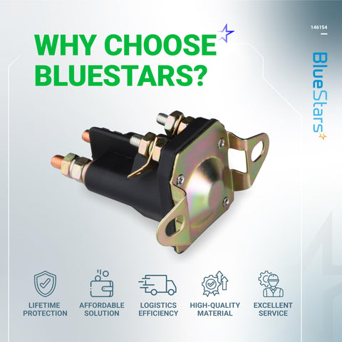 BlueStars compatible solenoid with reinforced wiring for extended mower lifespan