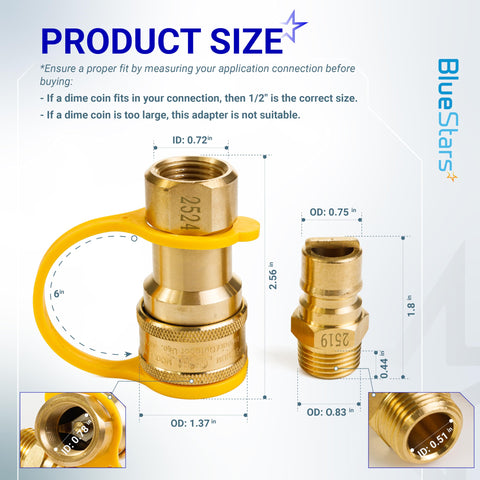 BlueStars CSA certified label indicating safety compliance for gas fittings