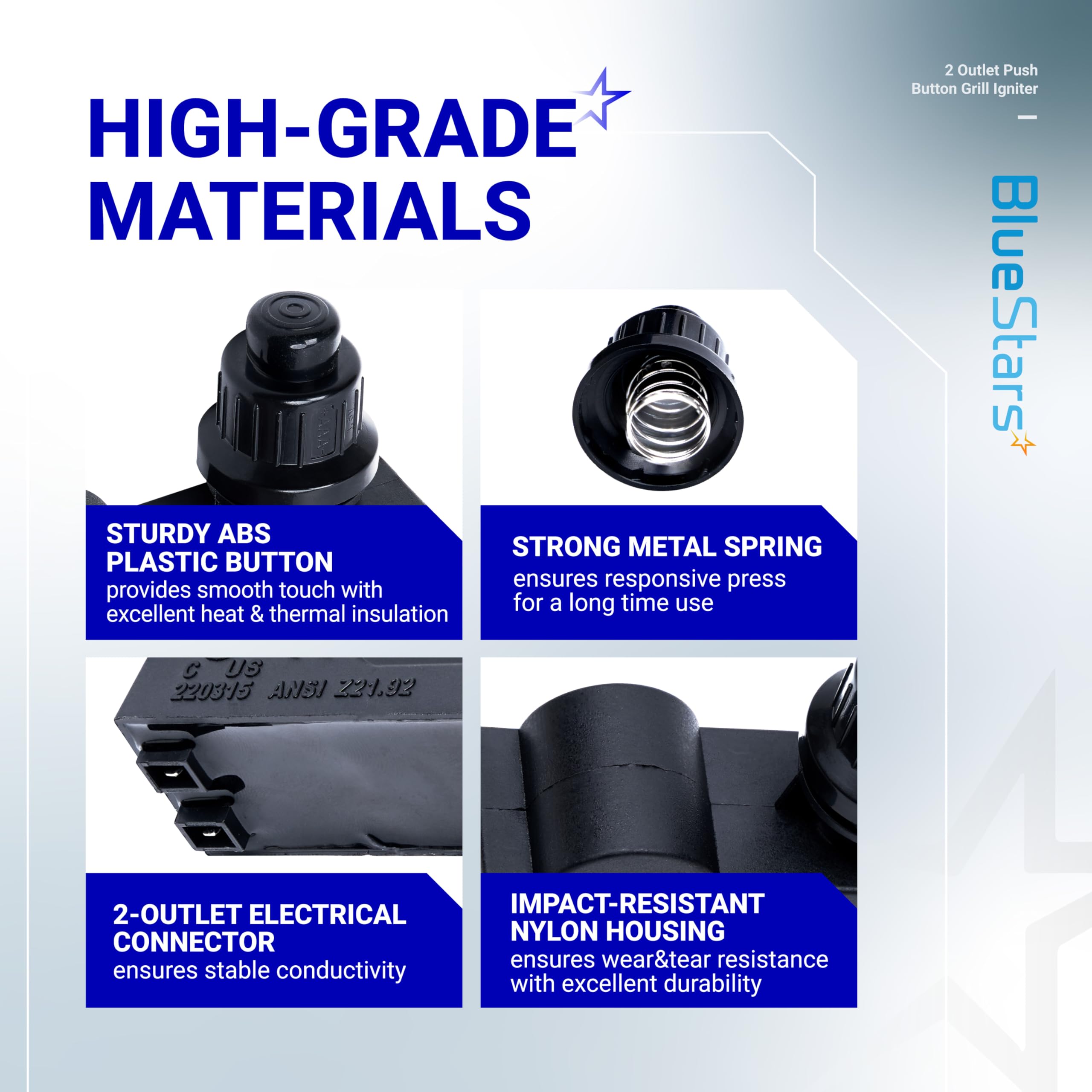 BlueStars DHLG-12 ABS plastic body resists heat and residue