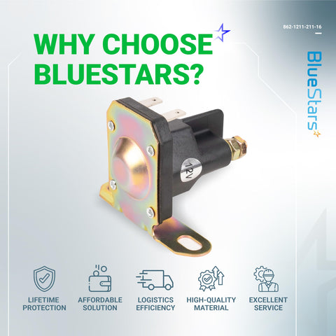 BlueStars 12V relay designed for outdoor use with long service life.