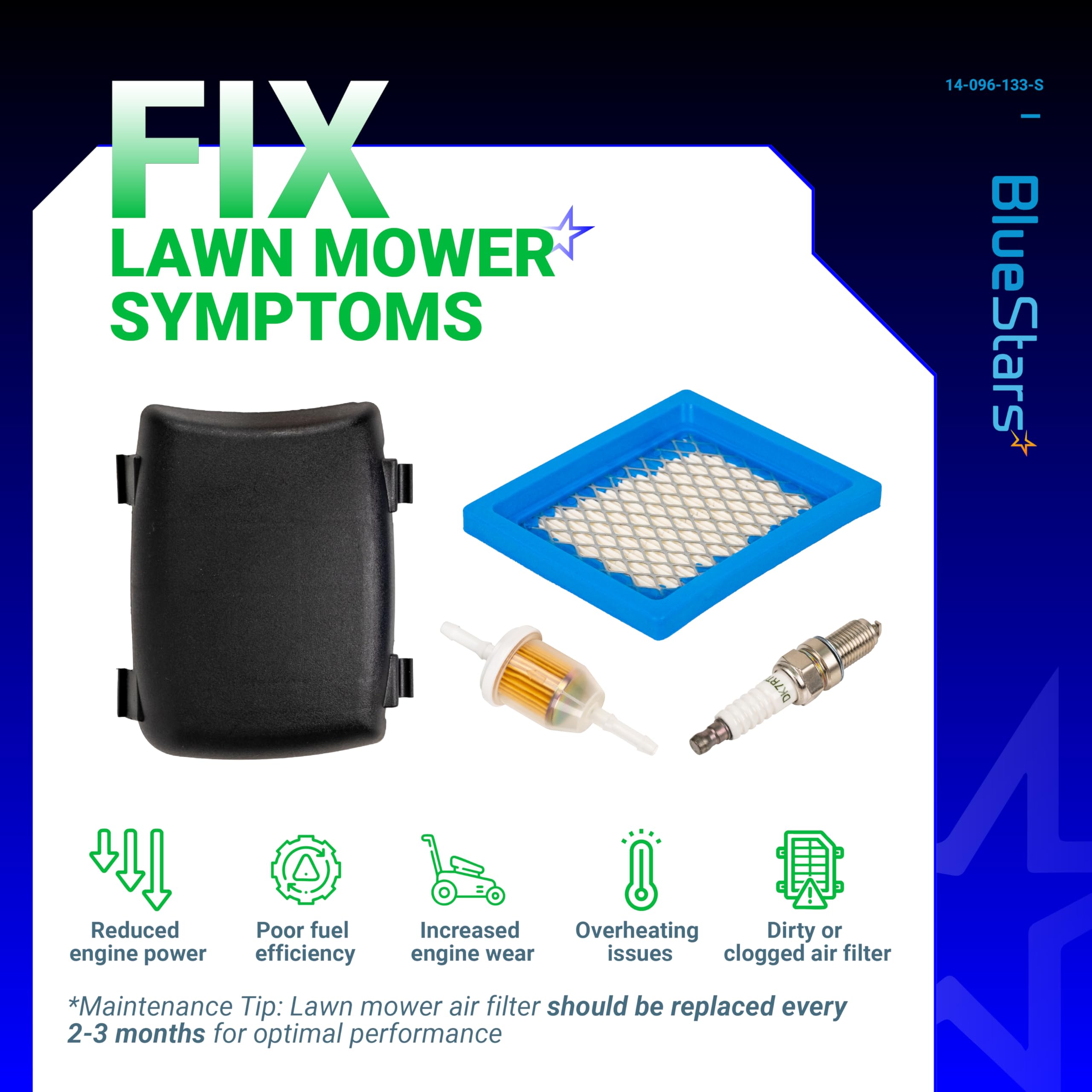 BlueStars durable air filter cover made from impact resistant plastic