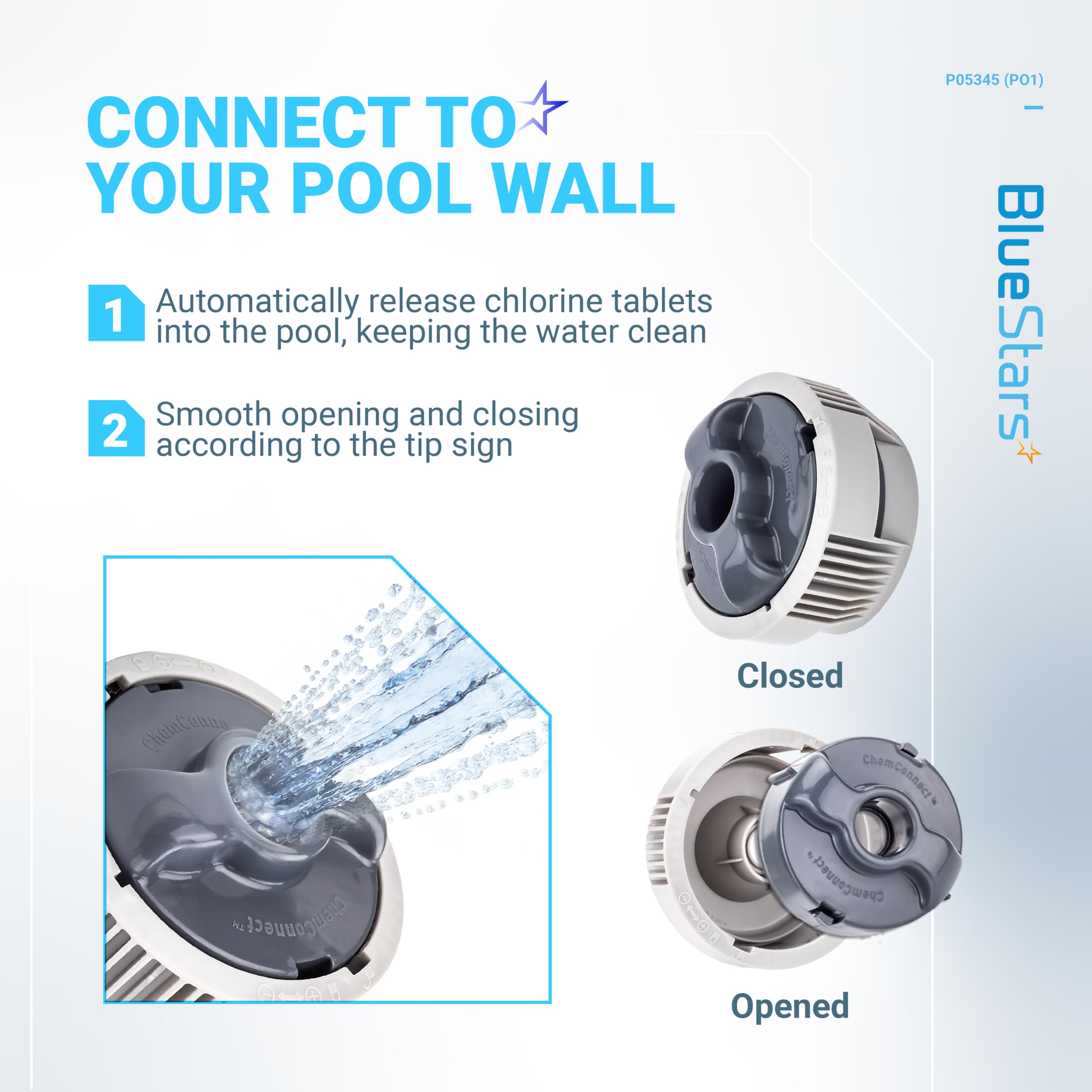 BlueStars durable plastic chlorine dispenser resists rust for long-lasting spa use
