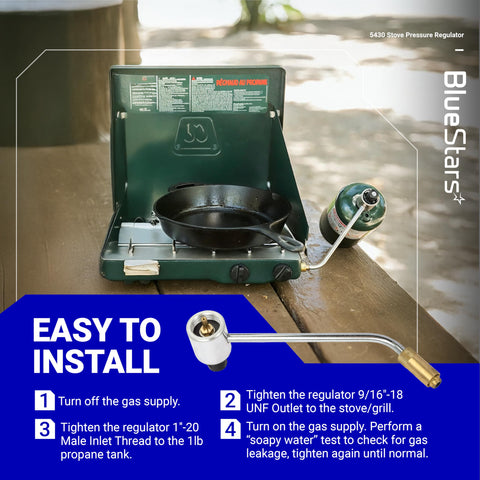 BlueStars easy installation without tools for quick stove setup