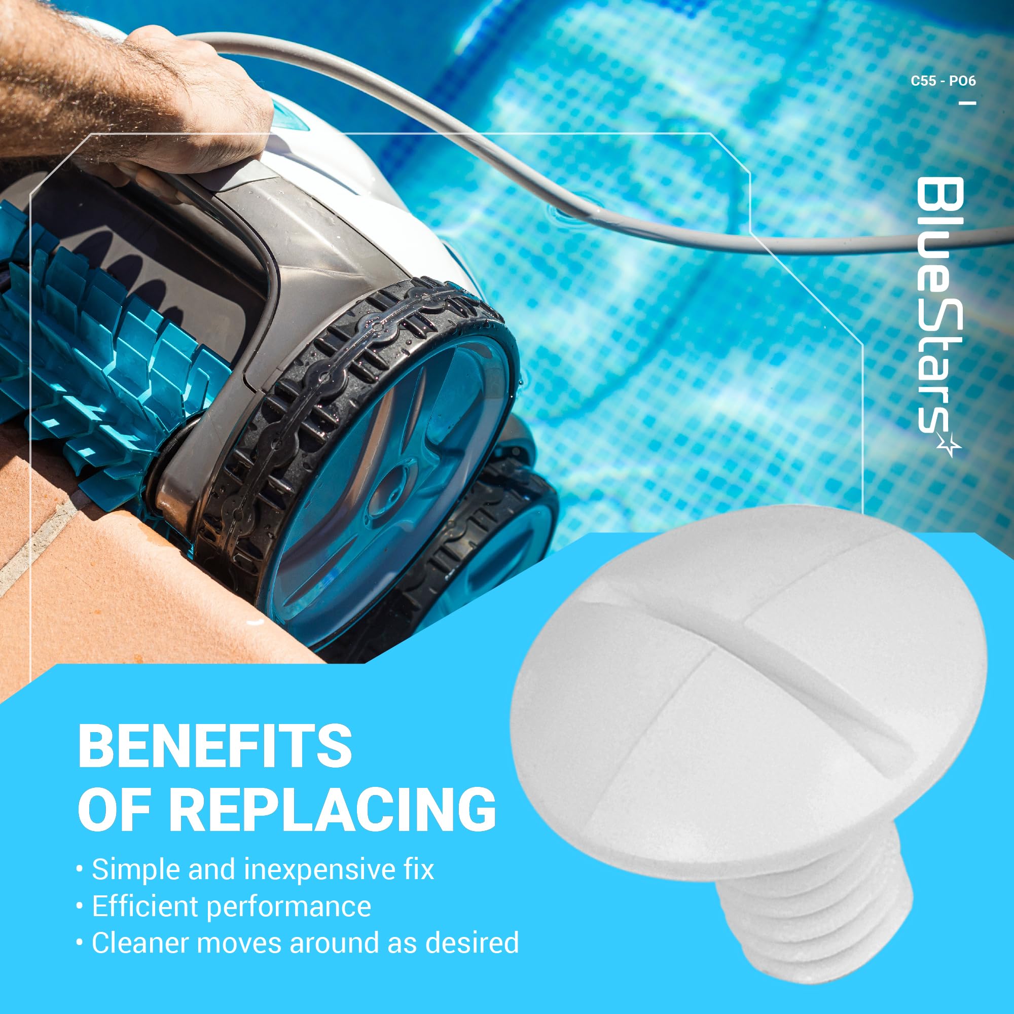 BlueStars easy-installation design lets you swap parts with minimal effort.