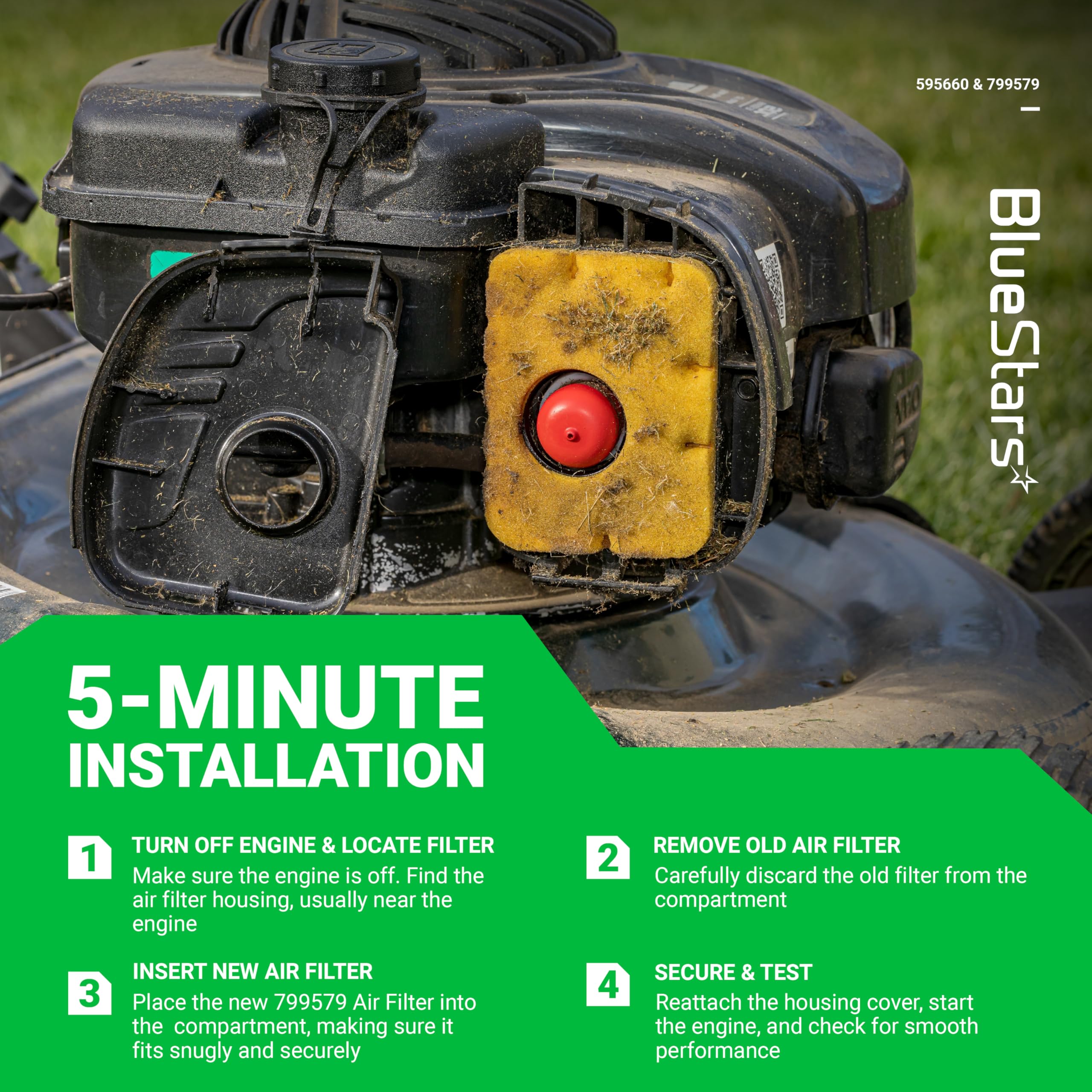BlueStars easy-maintenance replacement scene emphasizes quick, tool-friendly changes.