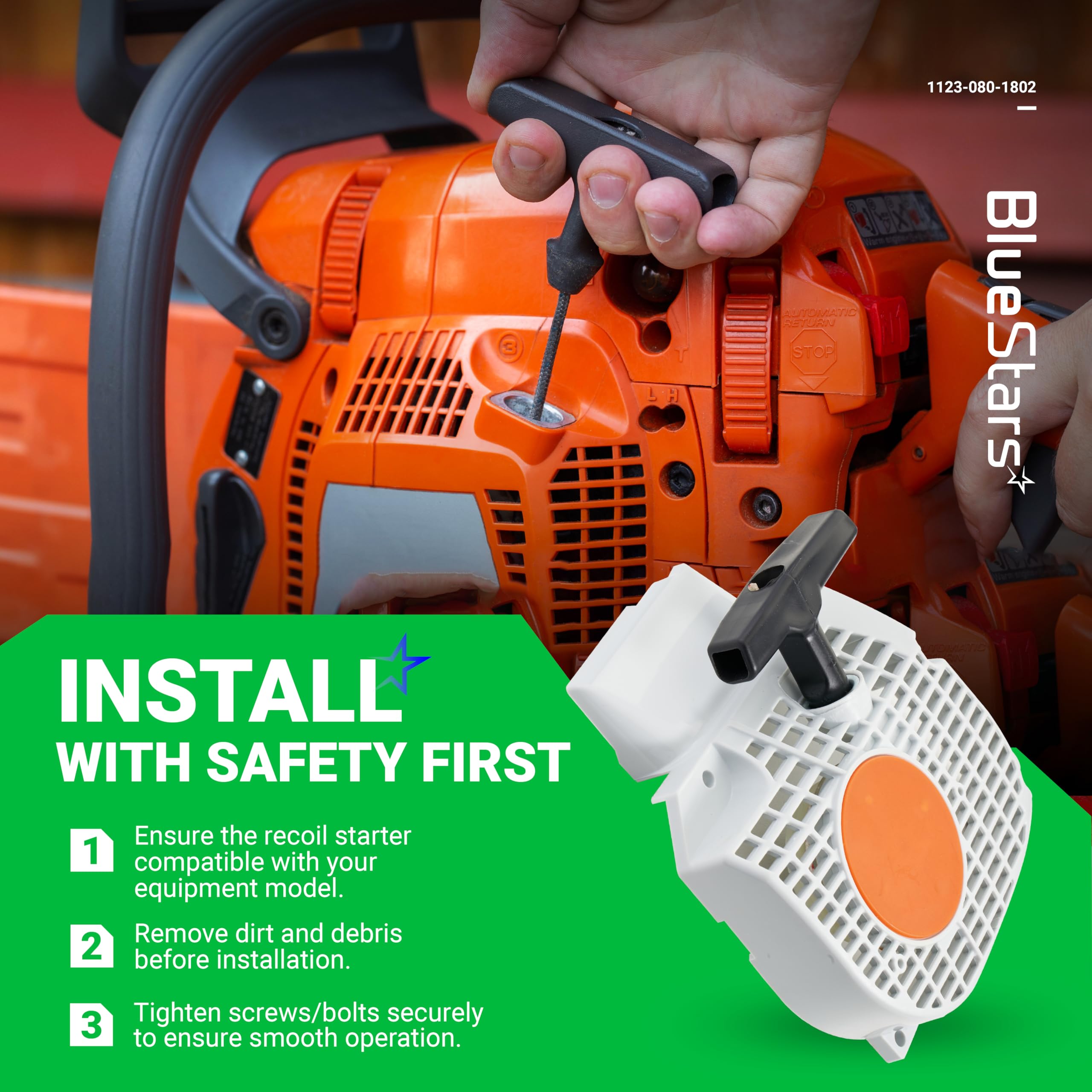 BlueStars easy-start action may reduce effort during cold starts.