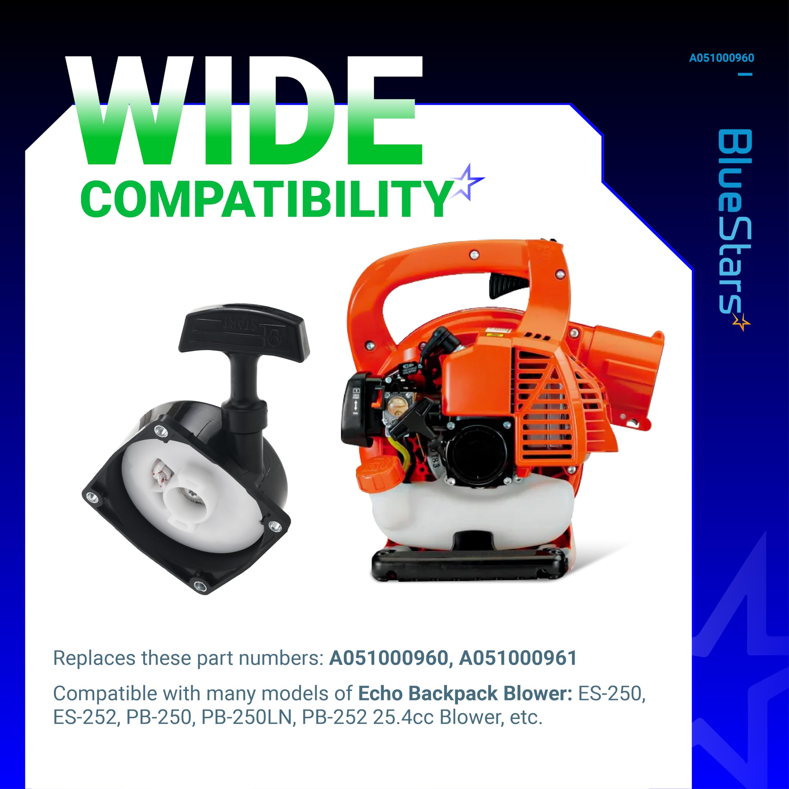 BlueStars Echo ES252 compatibility recoil starter for ES-252 blowers