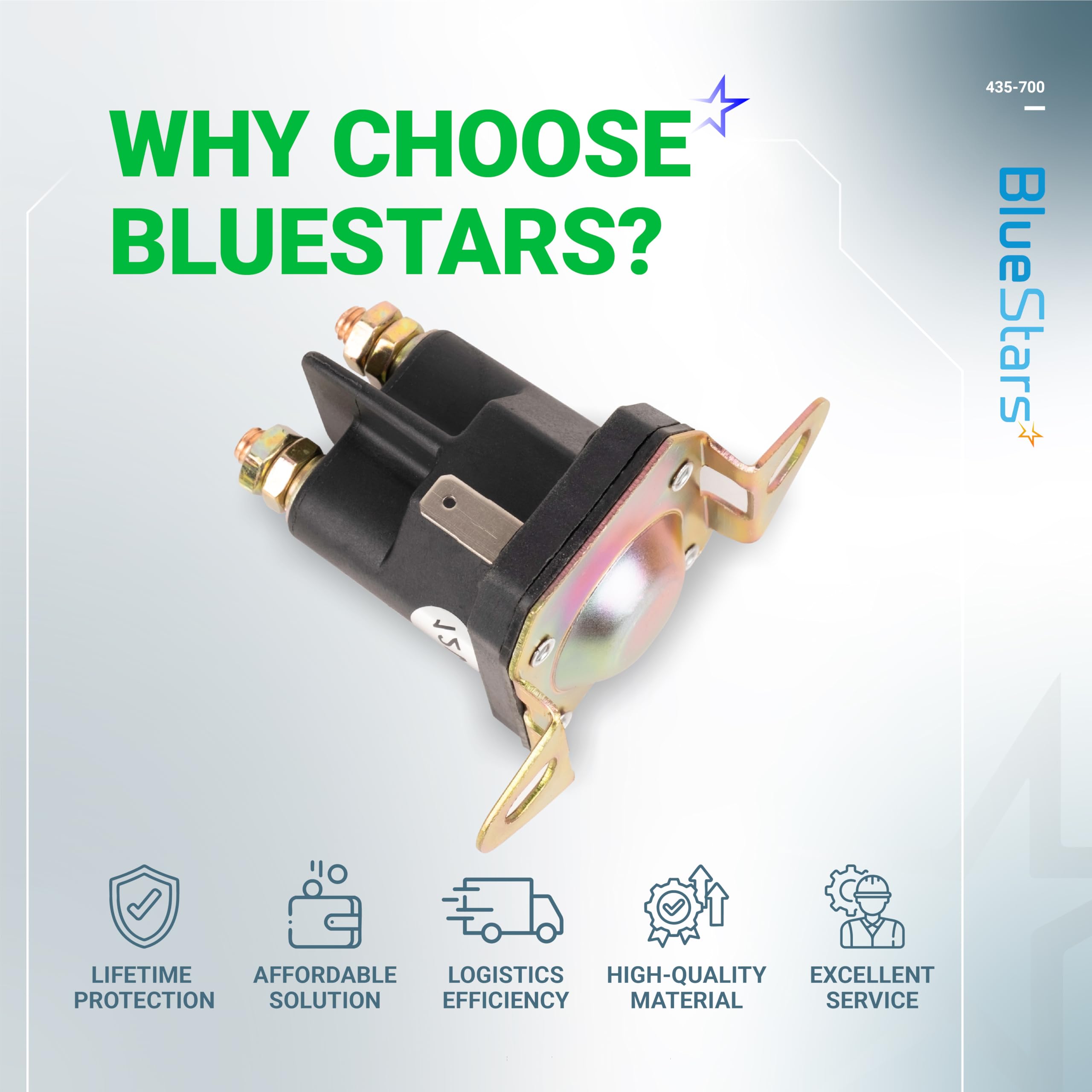 BlueStars electromagnetic switch for the mower starter illustration.