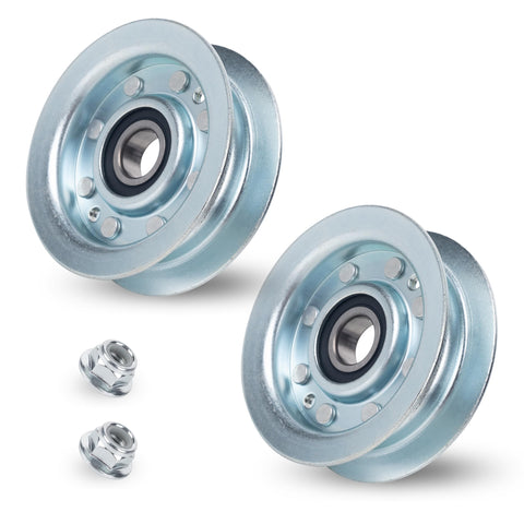 BlueStars flat idler pulley Gy22172 for smoother operation on compatible John Deere lawn tractors.