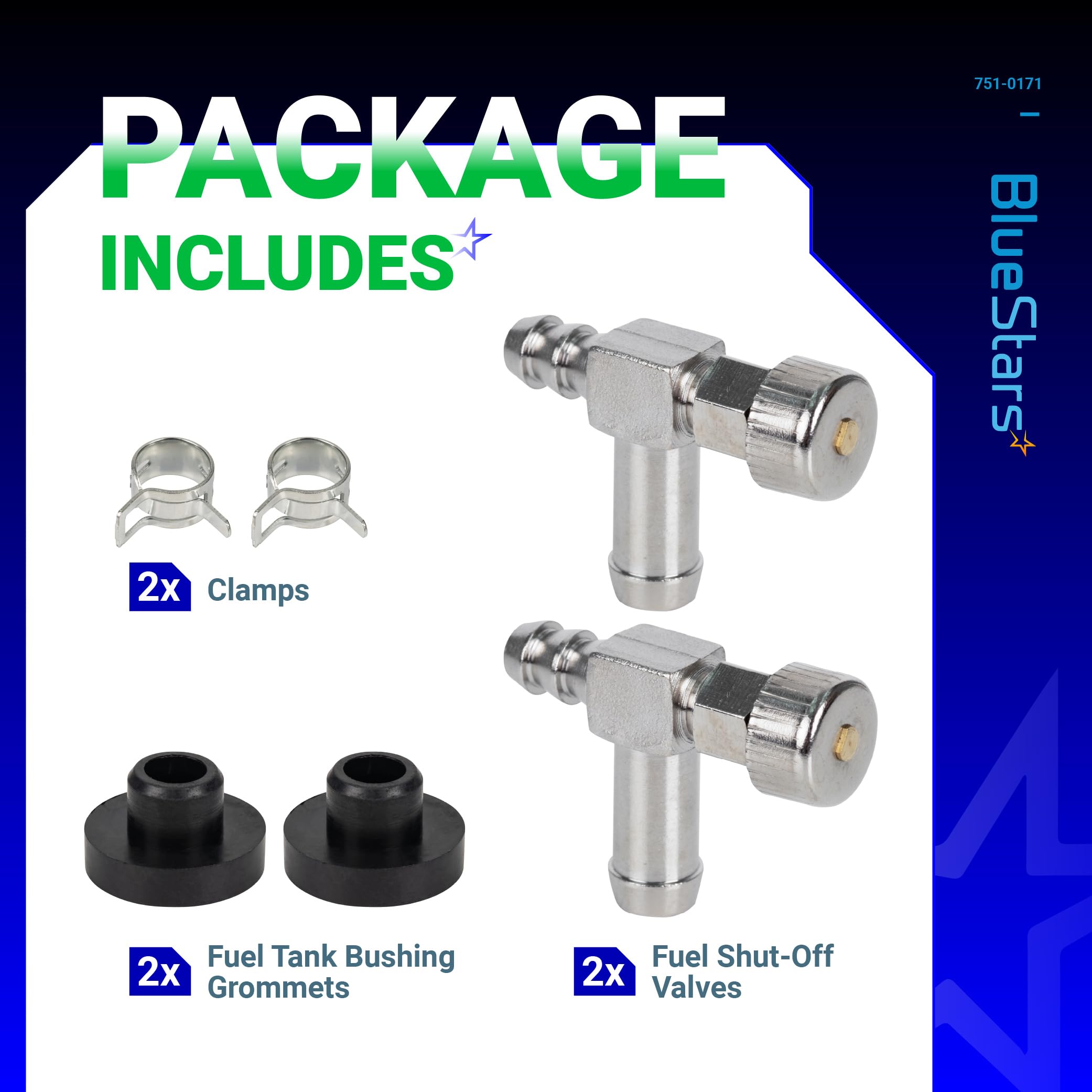 BlueStars fuel tank bushing grommet ensures tight seal and leak prevention.
