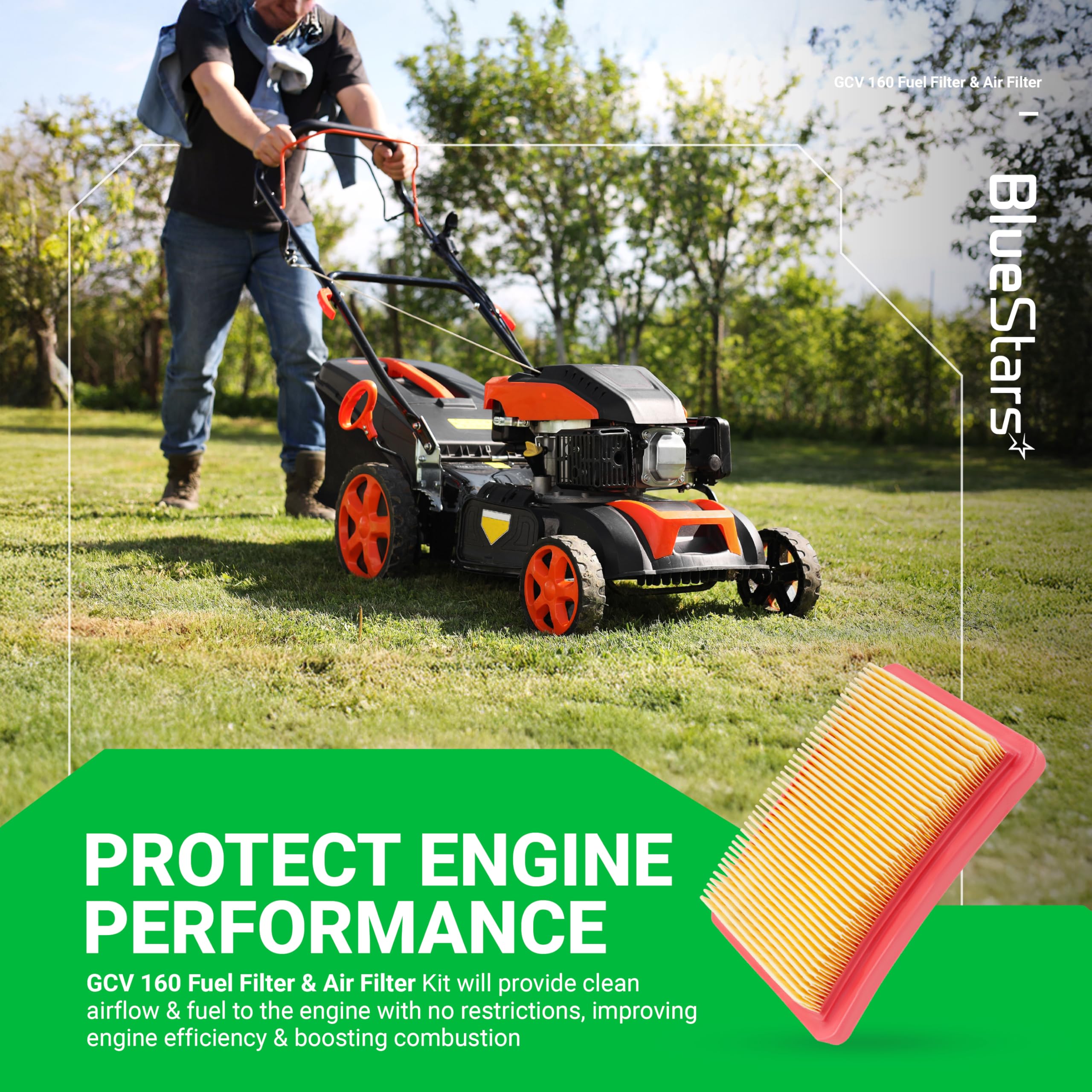 BlueStars GCV160 fuel filter ensures smoother fuel flow and protection.